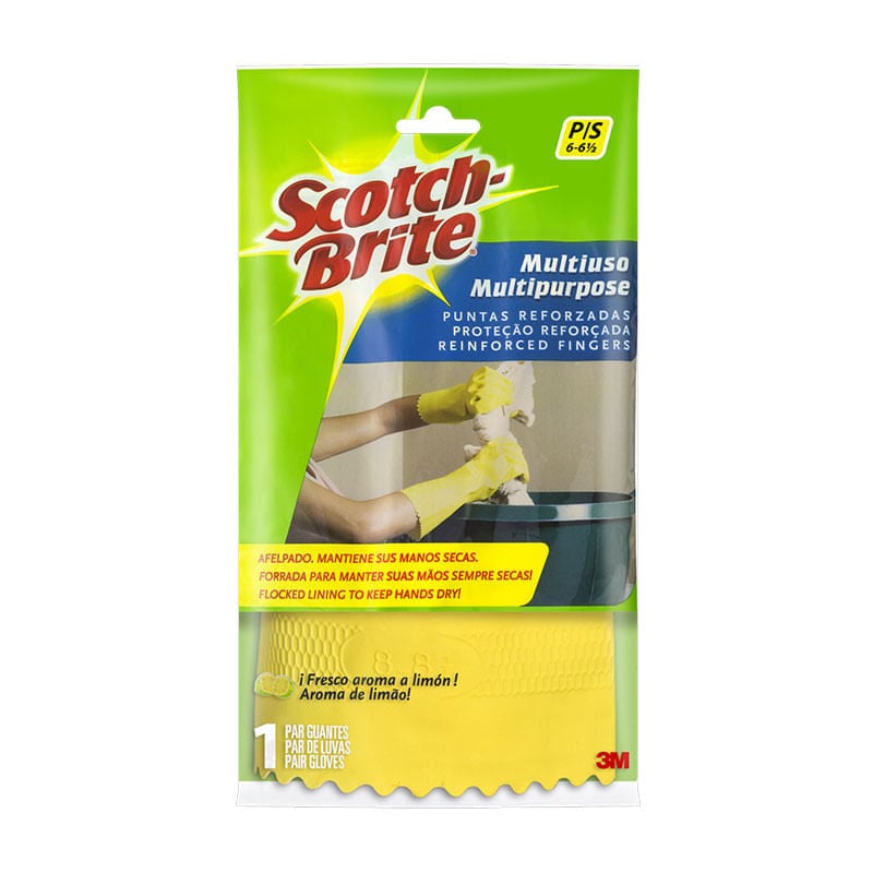 Luvas Scotch Brite Multiuso Pequena Amarela 