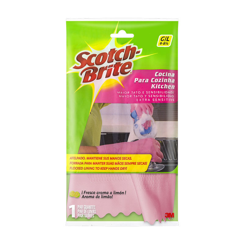 Luvas Scotch Brite para Cozinha Louças Grande 