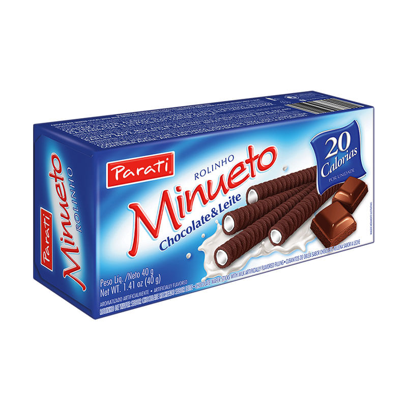 Rolinho Parati Wafer Minueto Chocolate & Leite 40g 