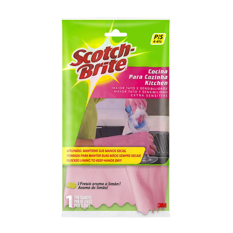 Luvas Scotch Brite para Cozinha Louças Pequena