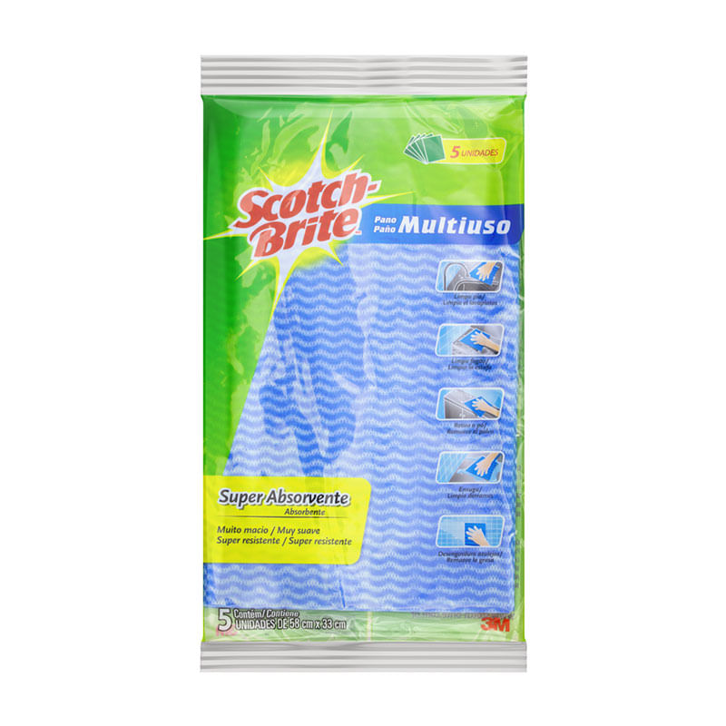 Pano para Limpeza Scotch Brite Multiuso Azul