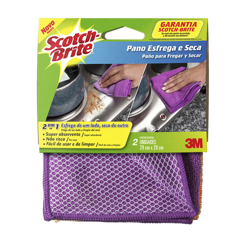 Super Pano Esfrega e Seca com 2 Scotch Brite