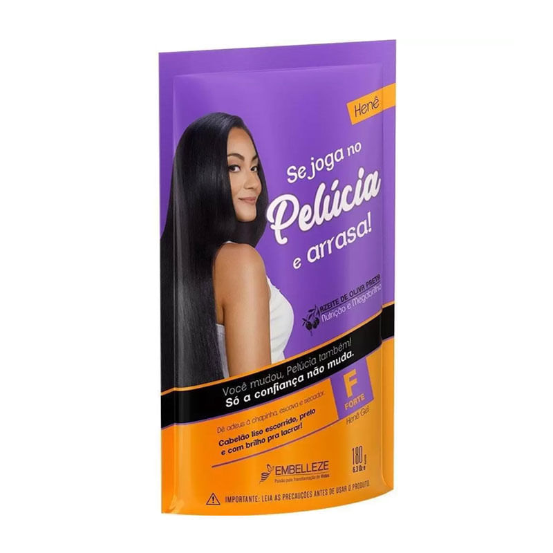 Creme Alisante Henê Pelúcia Forte Pouch 180g