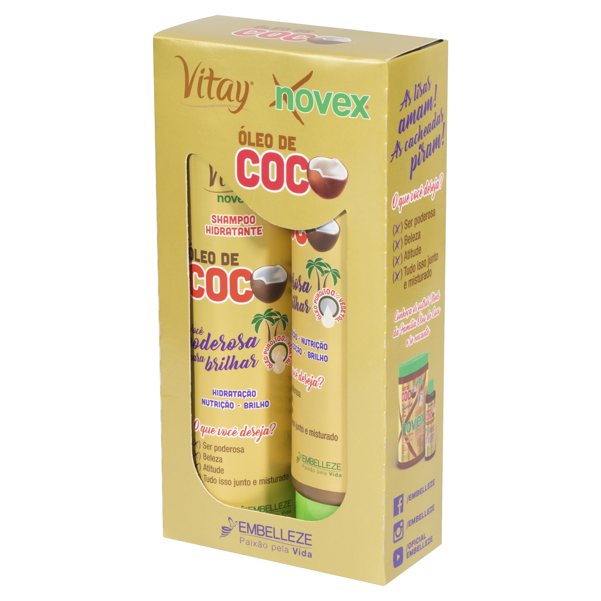 Shampoo+Condicionador Novex Óleo Coco 2x300ml 