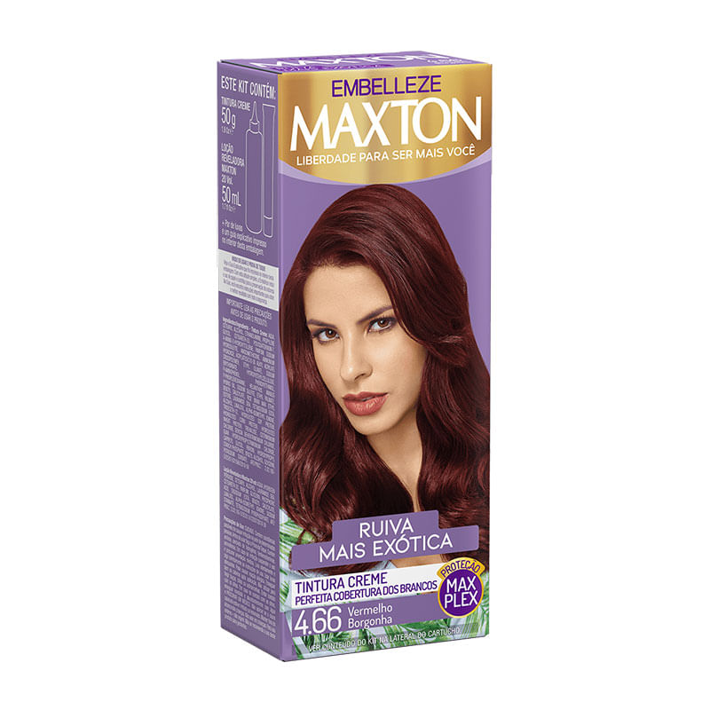 Tintura Maxton Mini Kit 4.66 Vermelho Borgonha