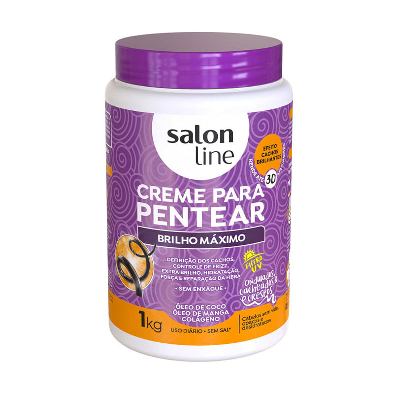 Creme Para Pentear Salon Line 1kg Brilho Máximo Pote