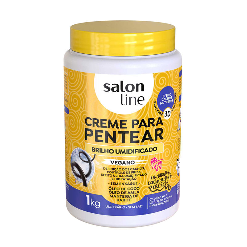 Creme Para Pentear Salon Line 1kg Brilho Umidificado Pote