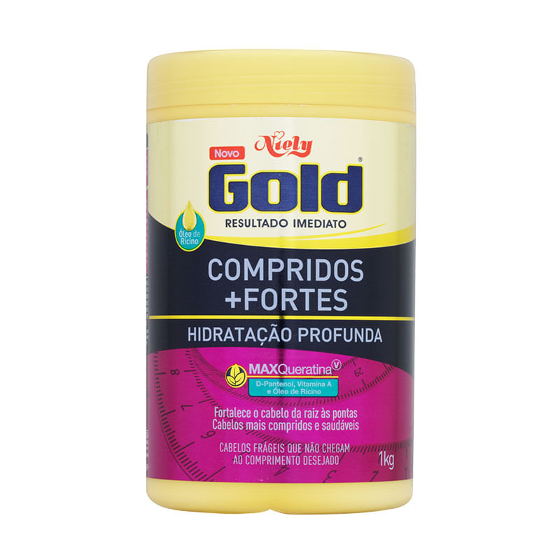 Máscara Hidratante Niely Gold 1kg Compridos Fortes