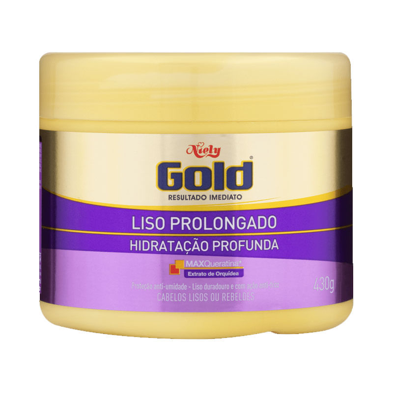Creme Cabelo Tratamento Niely Gold 430g Liso Prolongado