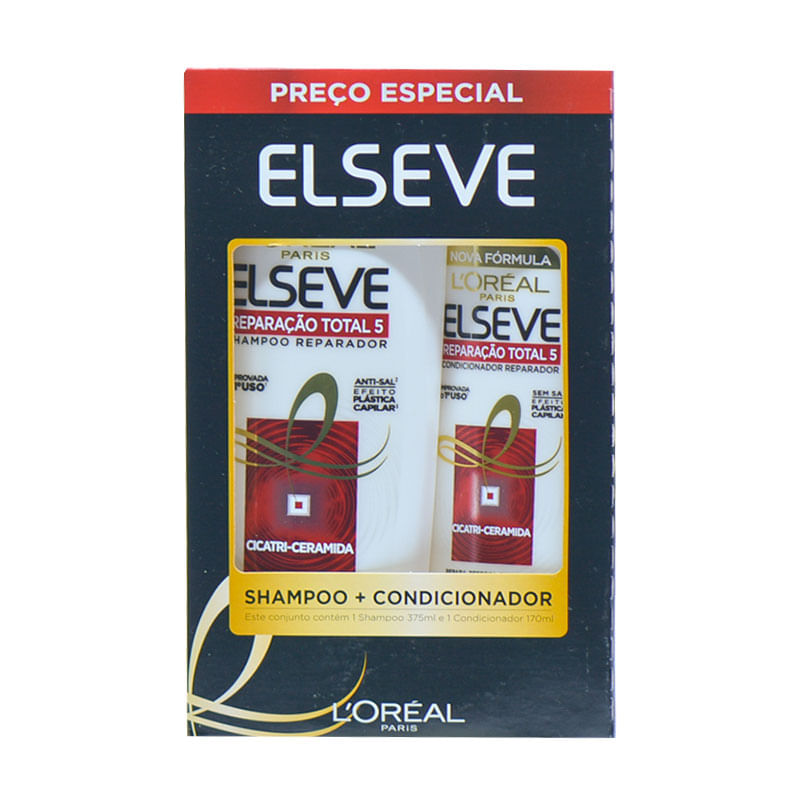 Shampoo 375ml + Condicionador 170ml Elseve Reparação Total 5