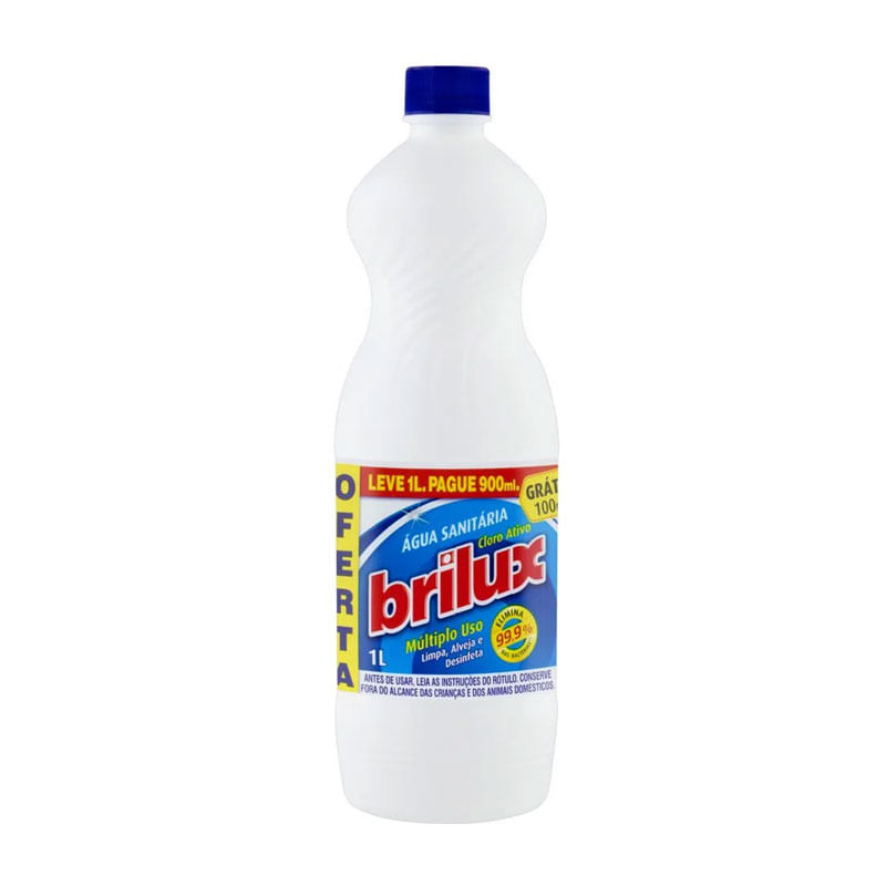 Água Sanitária Brilux Leve 1L Pague 900ml