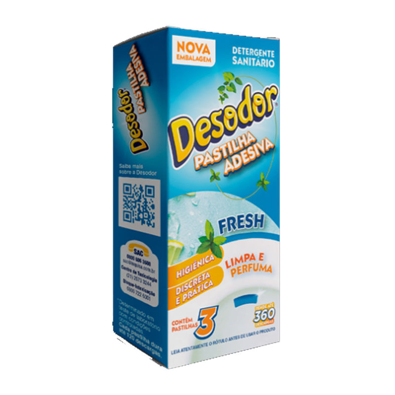 Pastilha Adesiva Desodor Fresh 3un
