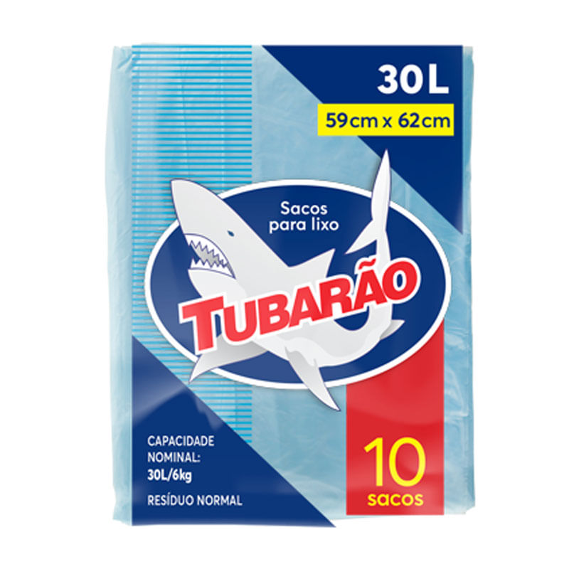 Saco de Lixo Tubarão 30L 10un