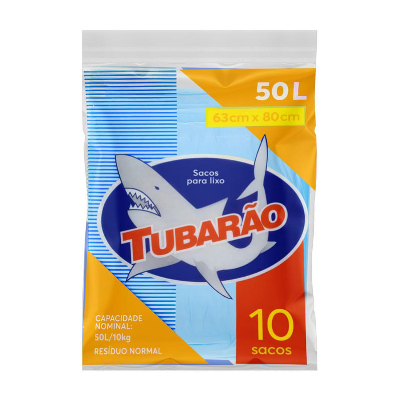 Saco de Lixo Tubarão 50L 10un