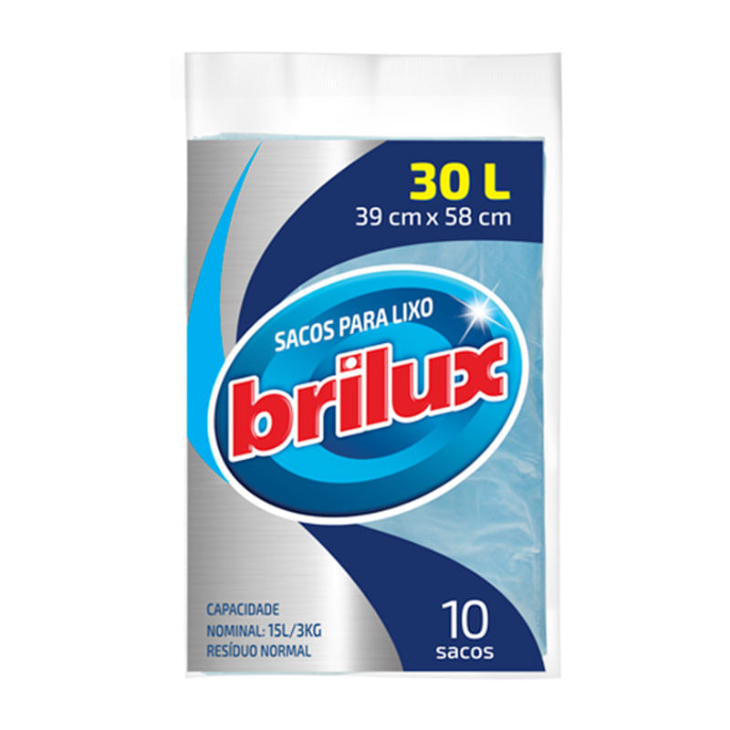 Saco para Lixo Brilux 30L 10un