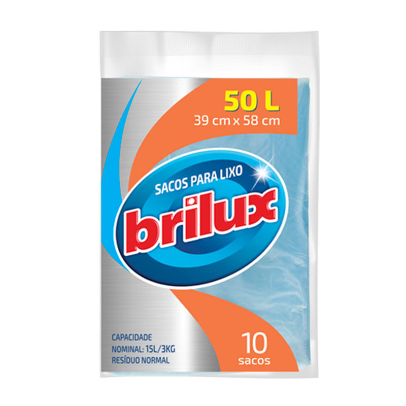 Saco de Lixo Brilux 50L 10un