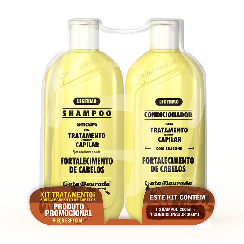 Shampoo e Condicionador Gota Dourada Fortalecimento 300ml