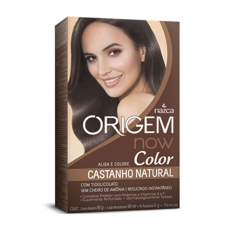 Creme Alisante Origem Now Color Castanho Natural