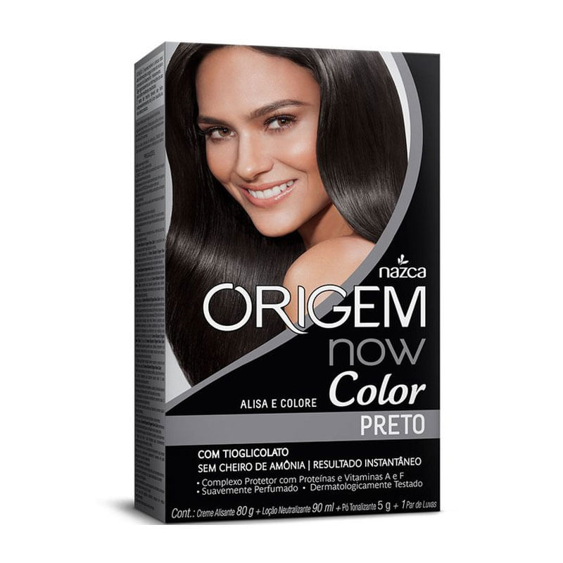 Creme Alisante Origem Now Color Preto