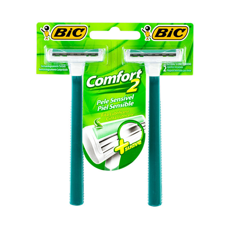 Aparelho Barbear Bic Comfort 2 Pele Sensível 2un