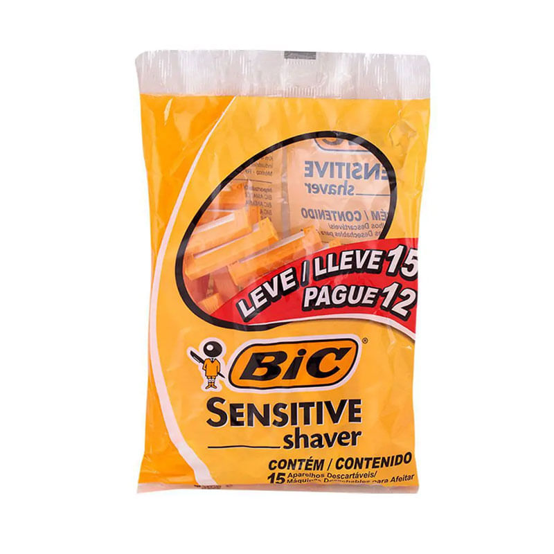 Aparelho Barbear Bic Sensitive Leve15 Pague12