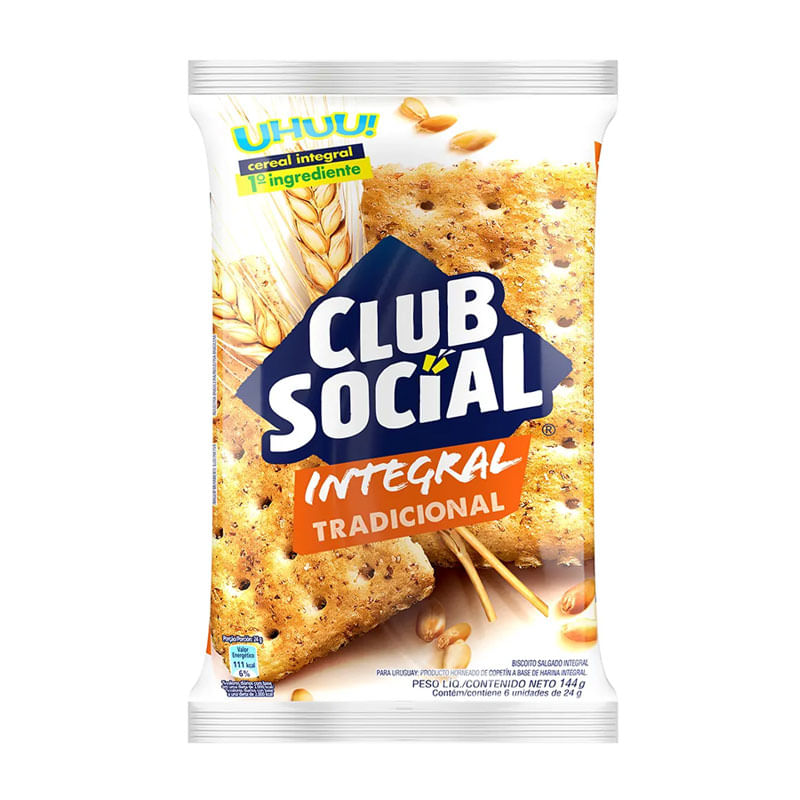 Biscoito Club Social Integral 144g