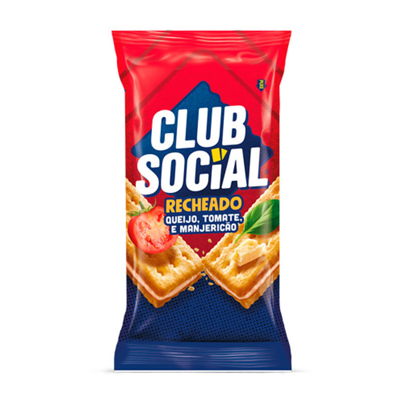 Biscoito Club Social Recheado Queijo Tomate e Manjericão 26,5g