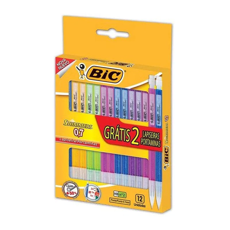 Lapiseira 0,7mm Shimmers Leve 14 Pague 12 Bic 14 Unidades