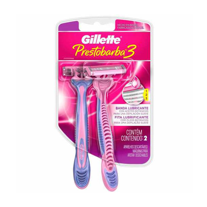 Aparelho Barbear Prestobarba 3 Feminino com 2