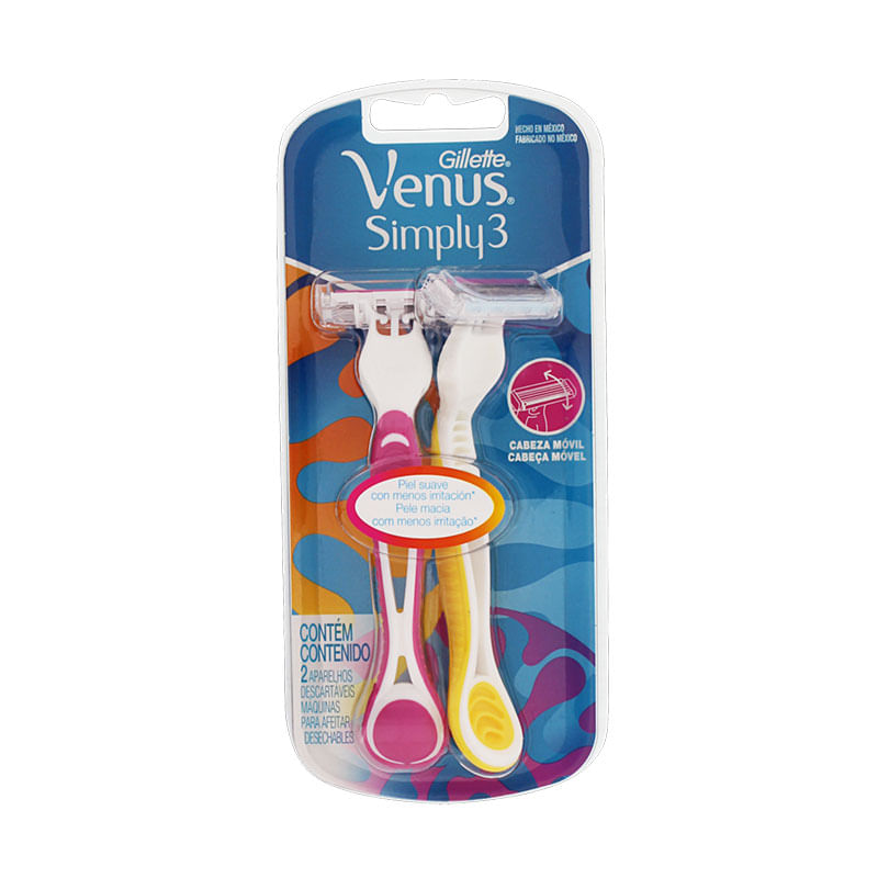 Aparelho Barbear Venus 3 Simply 2un