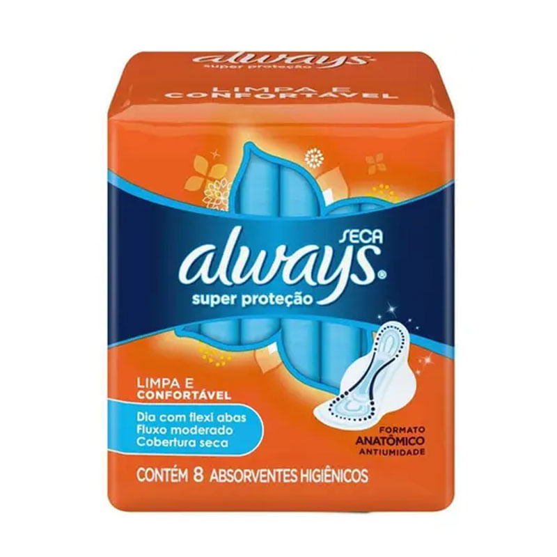 Absorvente Always Basico Seca  com Abas 8un