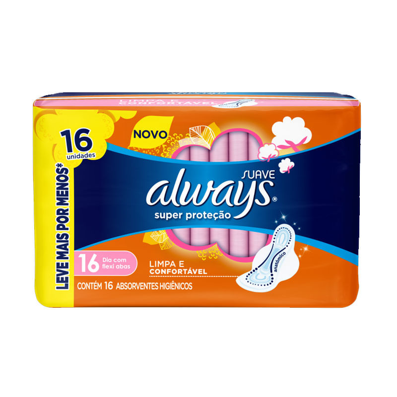 Absorvente Always Básico Suave com Abas 16un