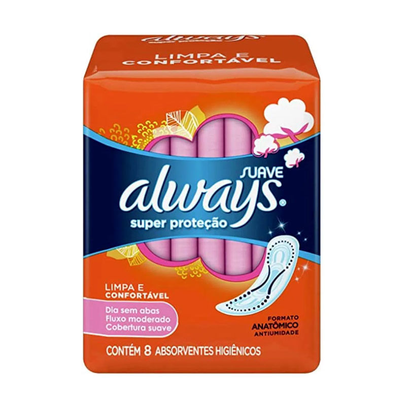 Absorvente Always Básico Suave sem Abas 8un