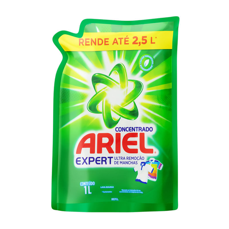 Sabão Liquido Concentrado Ariel 1L 25 Lavagens Refil