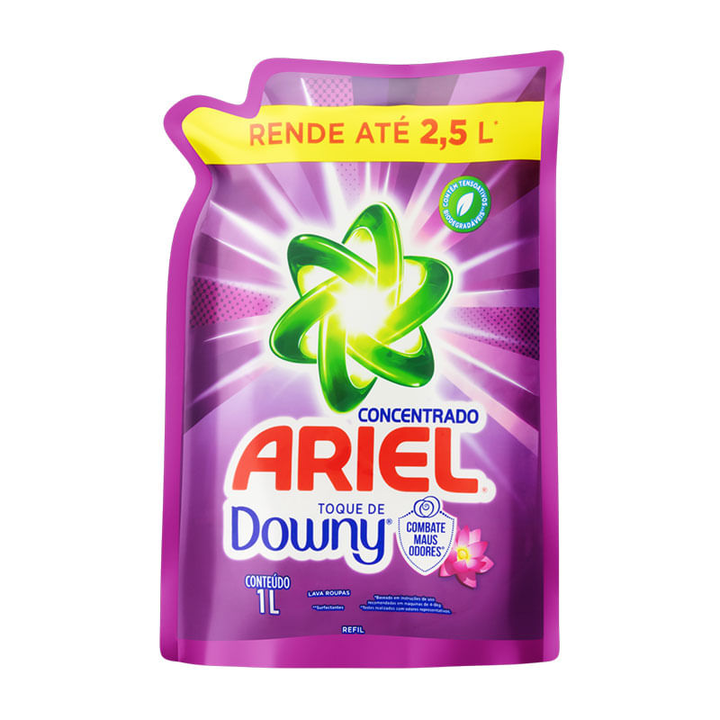 Sabão Liquido Concentrado Ariel 1L com Toque Downy Refil