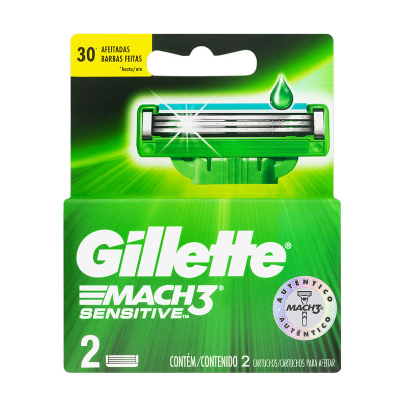 Aparelho Barbear Carga Mach 3 Sensitive 2un