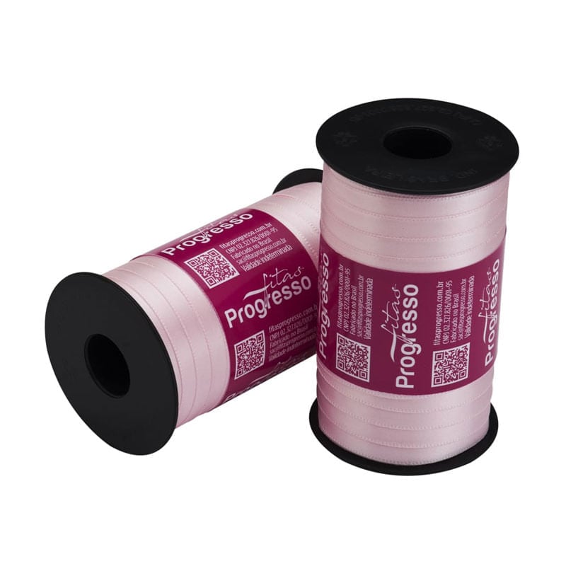 Carretel Progresso Cetim 100m CF001 7mm 206 Rosa Claro