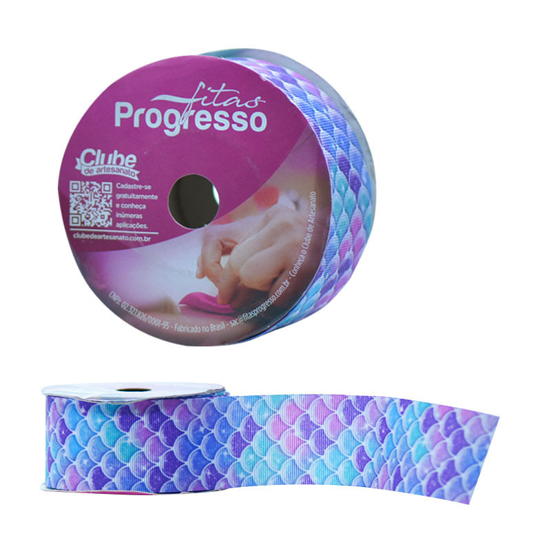 Fita Progresso EGP009TR 061 Escamas Azul/Rosa/Lilás