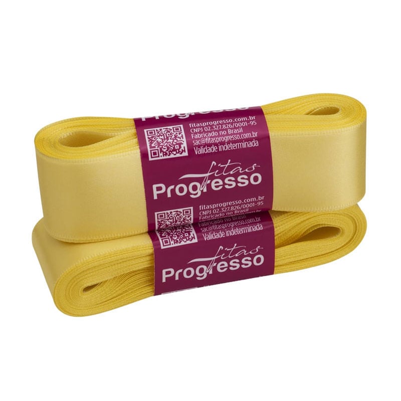 Fita Progresso Cetim CF007 30mm 242 Amarelo Canário