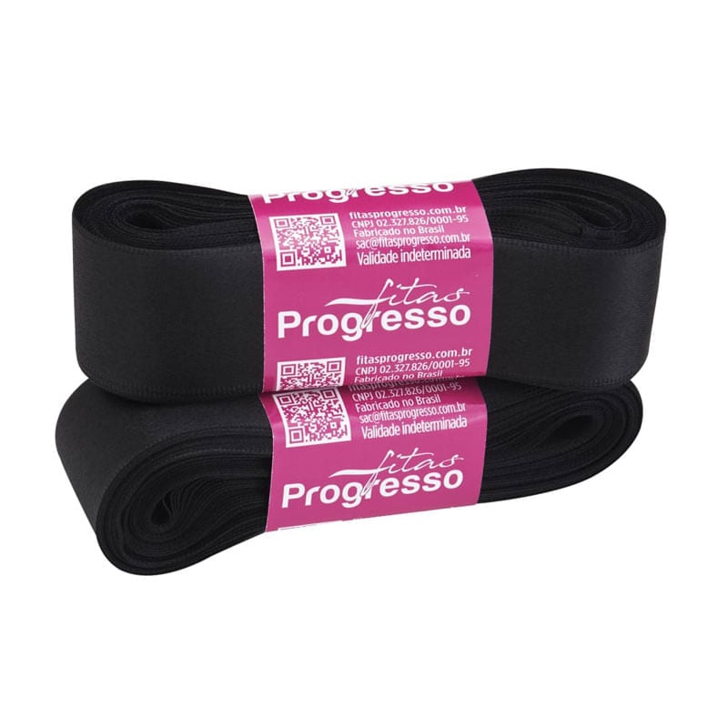 Fita Progresso Cetim CF007 30mm 219 Preto