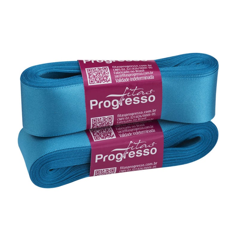 Fita Progresso Cetim CF007 30mm 213 Azul Turqueza