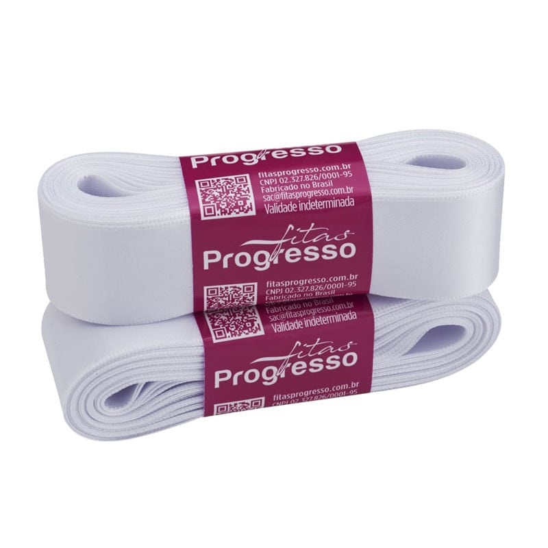 Fita Progresso Cetim CF007 30mm 201 Branco