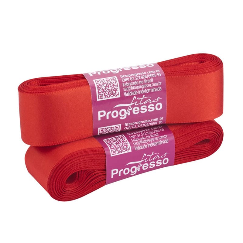 Fita Progresso Cetim CF007 30mm 1354 Vermelho Tomate