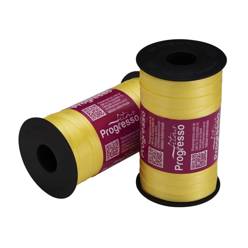 Carretel Progresso Cetim 100m CF001 7mm 242 Amarelo Canário