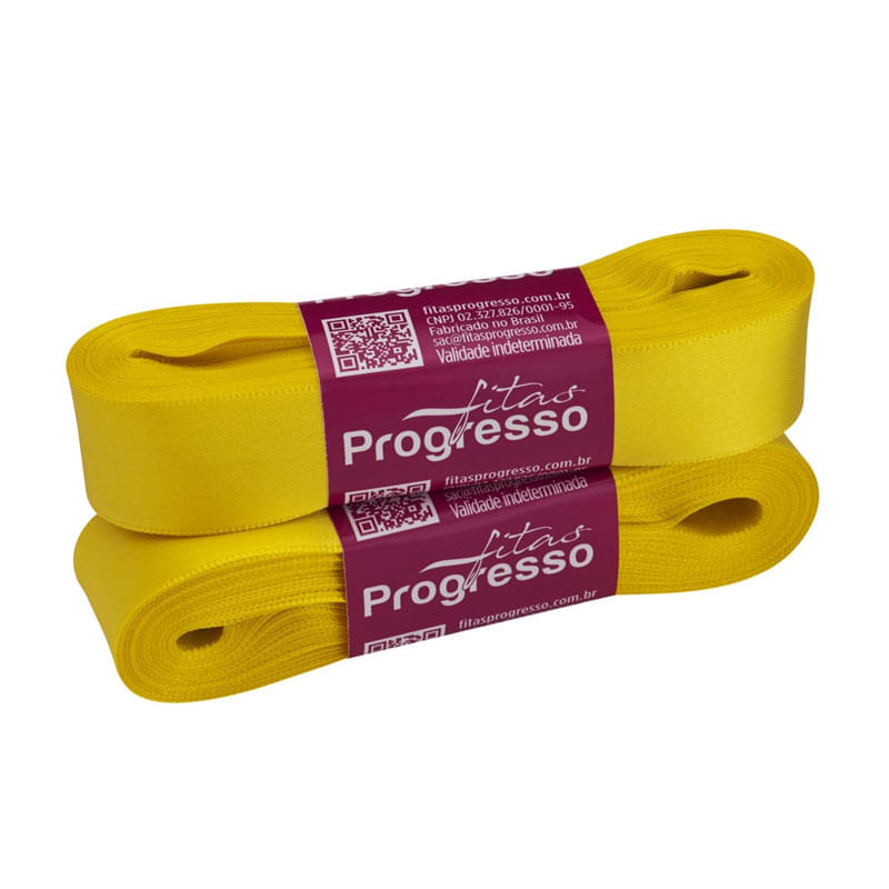 Fita Progresso Cetim CF005 22mm 763 Amarelo Gema
