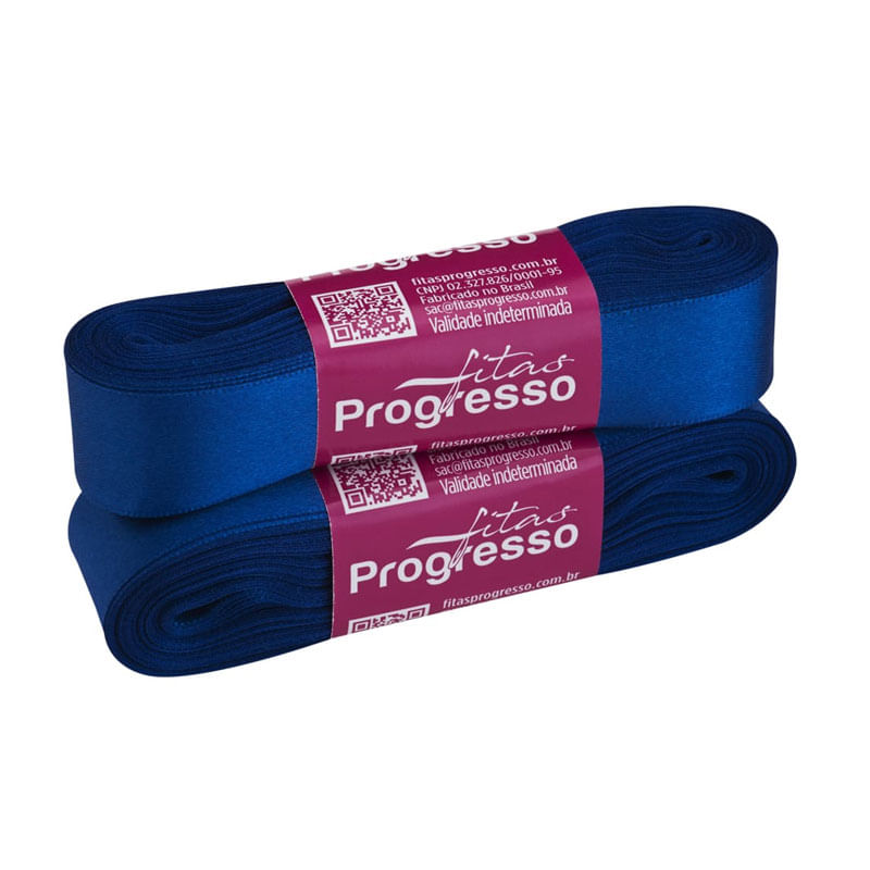 Fita Progresso Cetim CF005 22mm 276 Azul Pavão