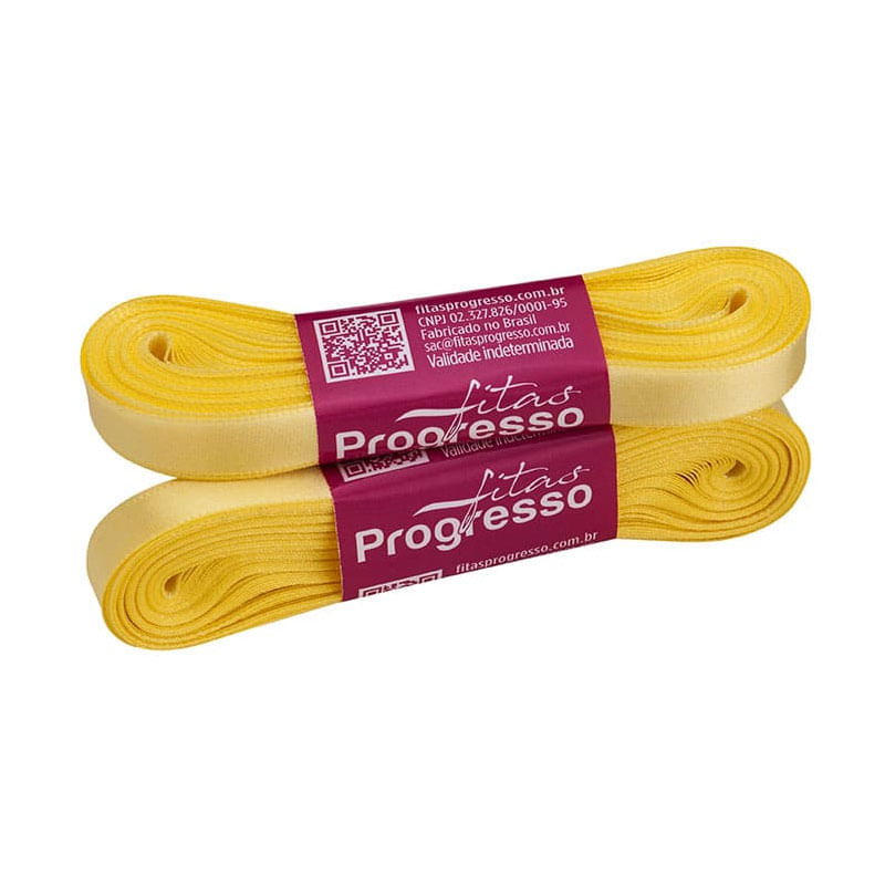Fita Progresso Cetim CF002 10mm 242 Amarelo Canário