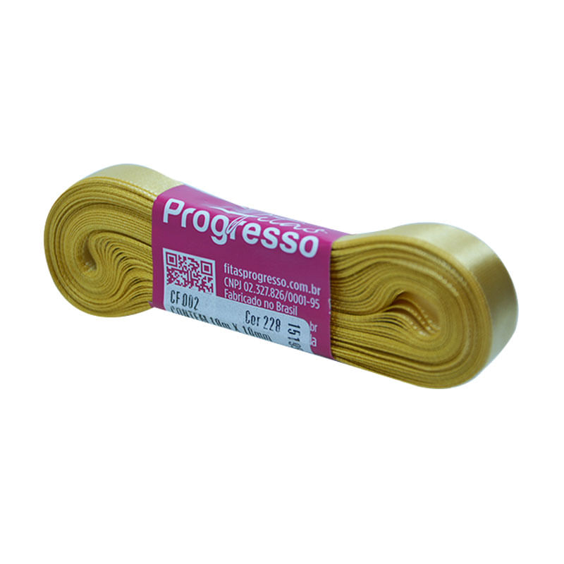 Fita Progresso Cetim CF002 10mm 228 Ouro