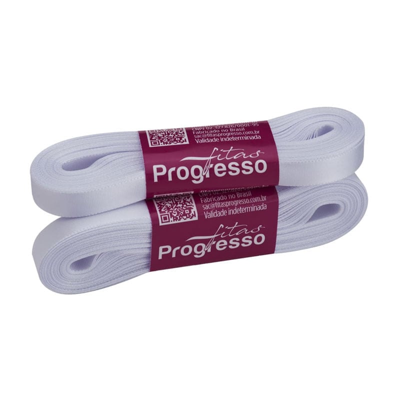 Fita Progresso Cetim CF002 10mm 201 Branco
