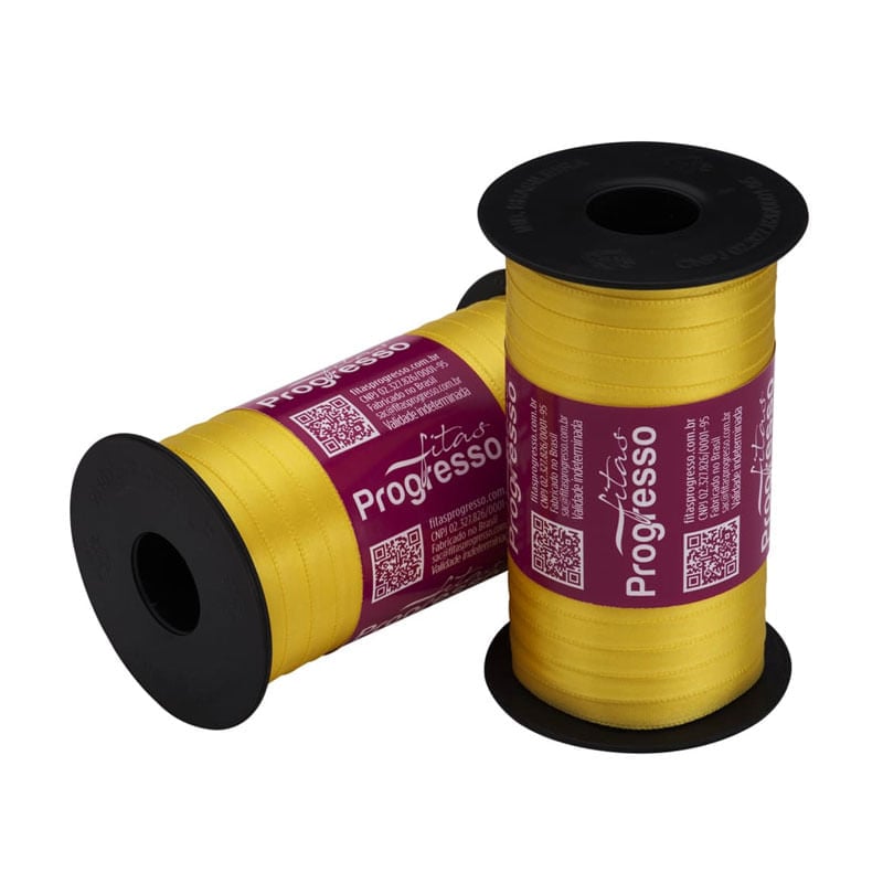 Carretel Progresso Cetim 100m CF001 7mm 763 Amarelo Gema